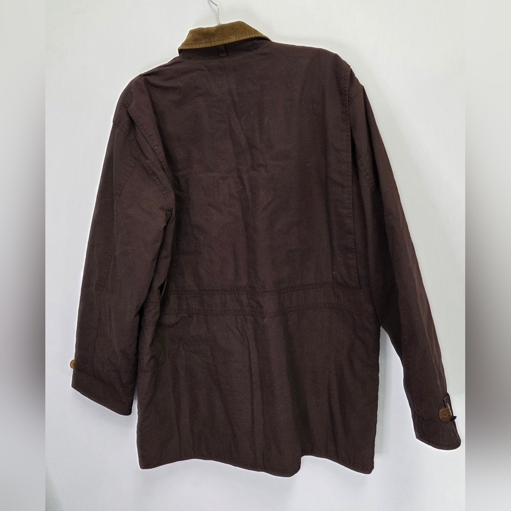 Vintage J.Crew Mens Barn Chore Jacket Coat Thinsulate Plaid Lined Brown Sz Small - Picture 2 of 5